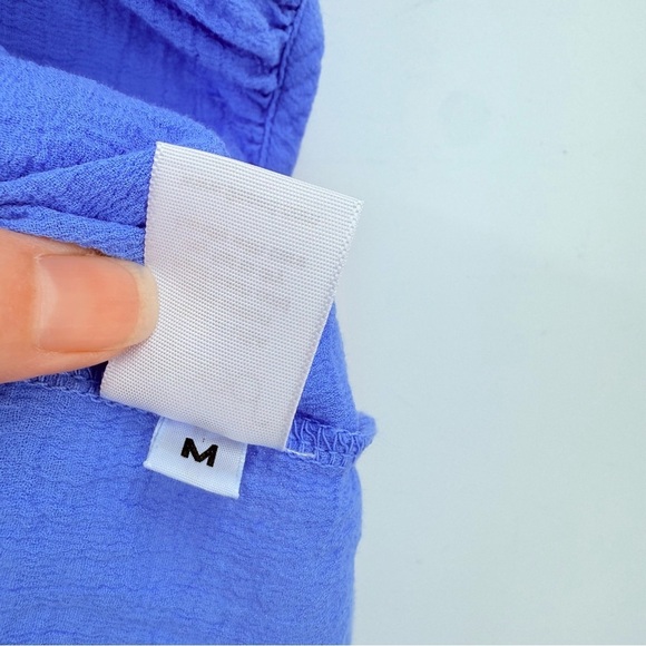 9Seed Temescal Puff Sleeve Top in Moroccan Blue Size M/L - Picture 8 of 9